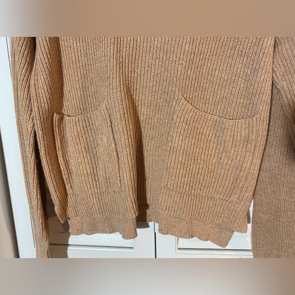 Madewell Tan Patch Pocket Sweater, Size S, 2 Pockets, Cotton/Viscose/Nylon - Picture 3 of 8
